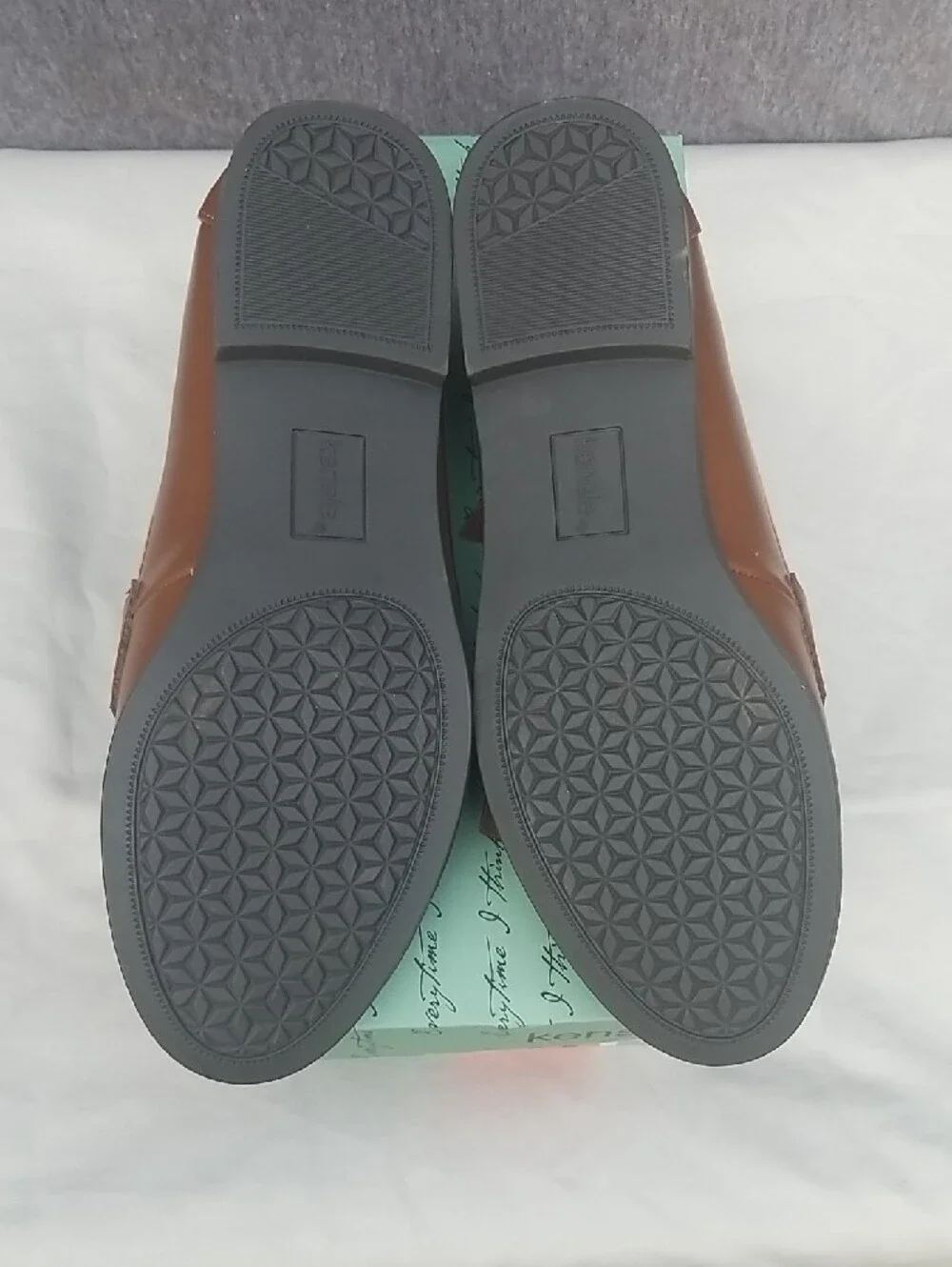 Kensie Gitty Cognac Brown Penny Loafers for Women 8.5